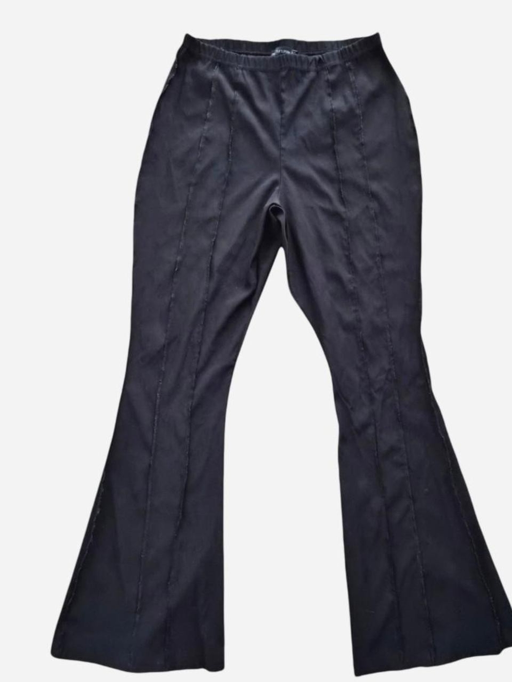 PrettyLittleThing Black Flared Seam Detail Pants